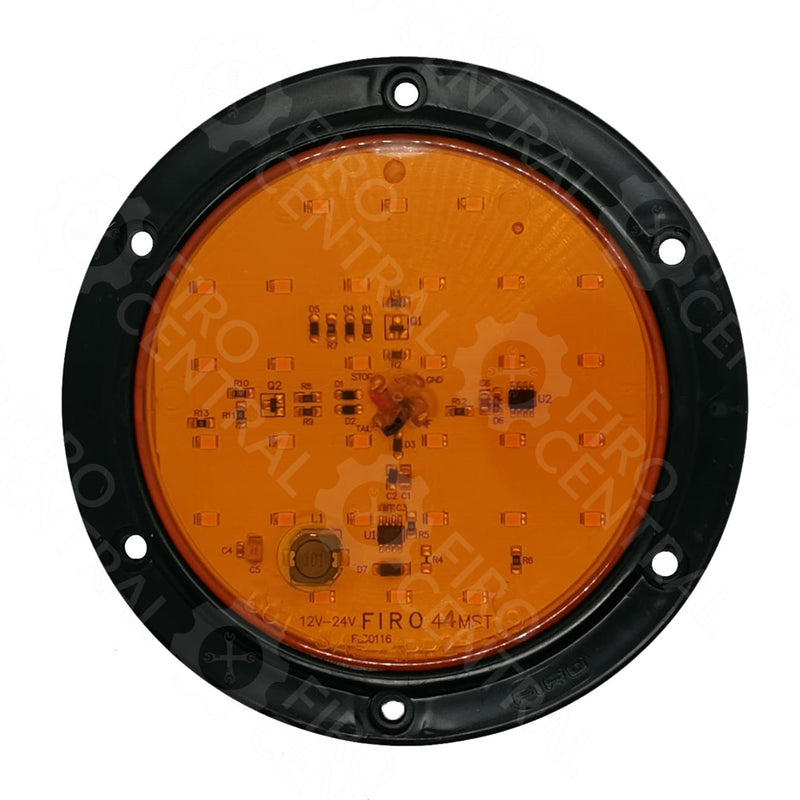 LUZ PLANA 4" 30LED AMBAR REDONDO 12-24V ESTROBO  - Iluminación - - Firo Central