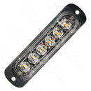 ESTROBO PLANO 6 LED 1X4" 12V-24V 3W AMBAR/BLANCO CRISTALINO  - Iluminación - - Firo Central