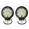 KIT FAROS 4" 9 LED BLANCO 12V/24V 27W REDONDO ESTROBO 2 PZA  - Iluminación - - Firo Central