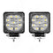 KIT FAROS 4" 9 LED BLANCO 12V/24V 27W CUADRADO ESTROBO 2 PZA  - Iluminación - - Firo Central