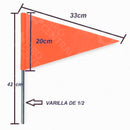 BANDERA PRECAUCION TRIANGULO NARANJA (BANDERION) REFORZADA  - Banderin - - Firo Central