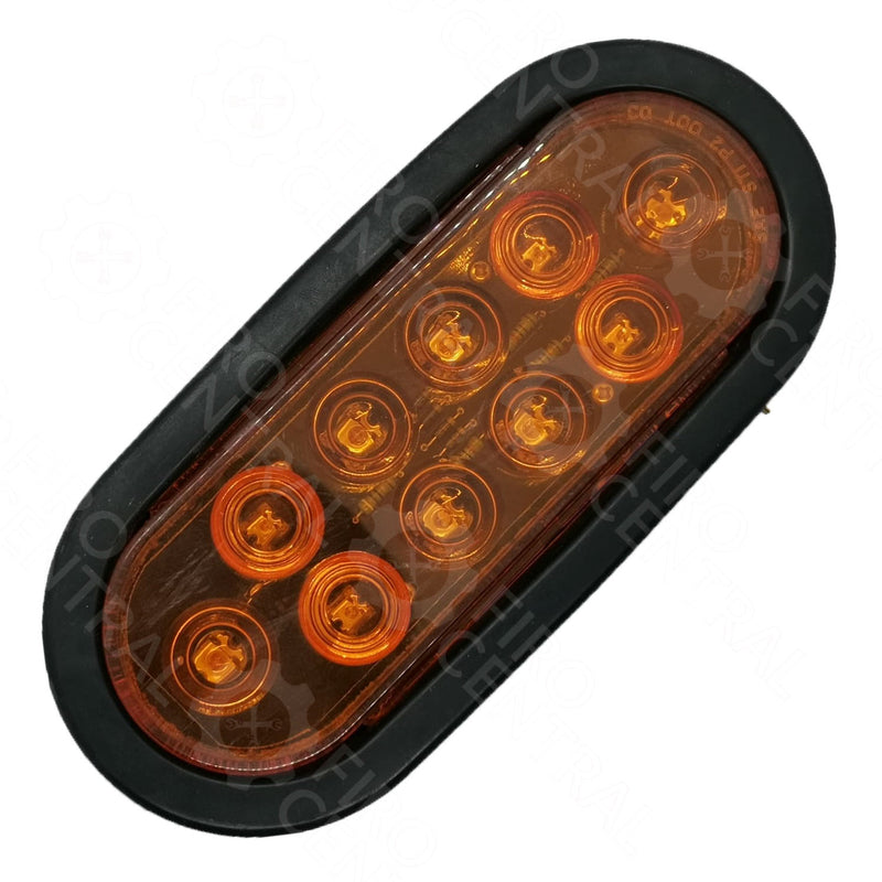 PLAFON OVALADO BASE HULE 10 LEDS AMBAR CON CONECTOR  - Iluminación - - Firo Central