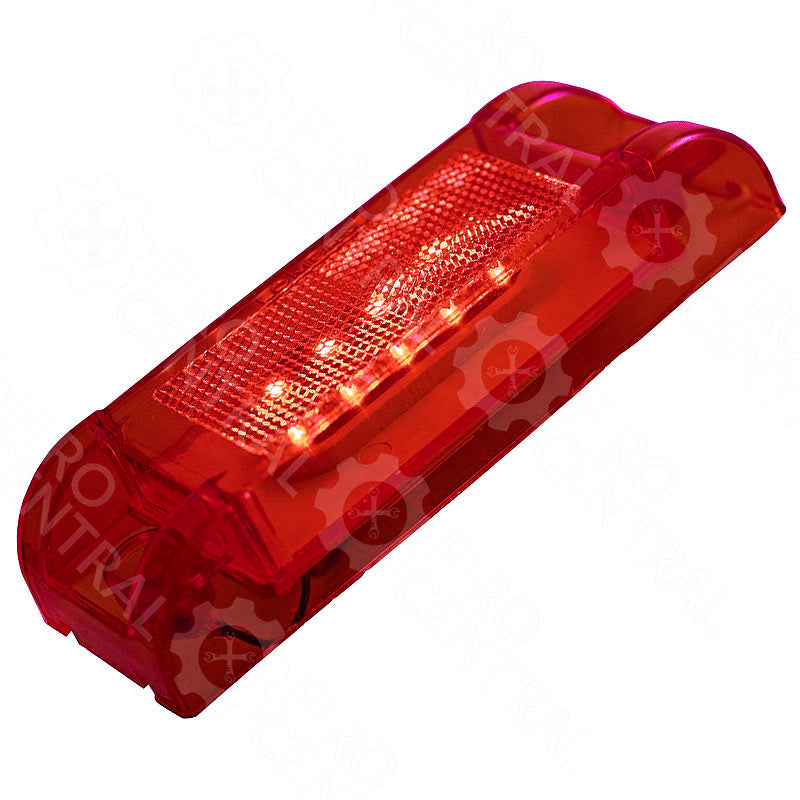 PLAFON SELLADO RECTANGULAR 4 LEDS ROJO C/OPTICOS 12V  - Iluminación - - Firo Central